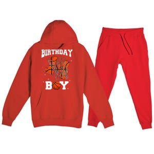 14th Birthday Basketball 14 Year Old Premium Hooded Sweatsuit Set