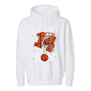 14th Birthday Basketball 14 Year Old Garment-Dyed Fleece Hoodie