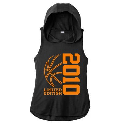 14th Birthday Basketball Limited Edition 2010 Ladies PosiCharge Tri-Blend Wicking Draft Hoodie Tank