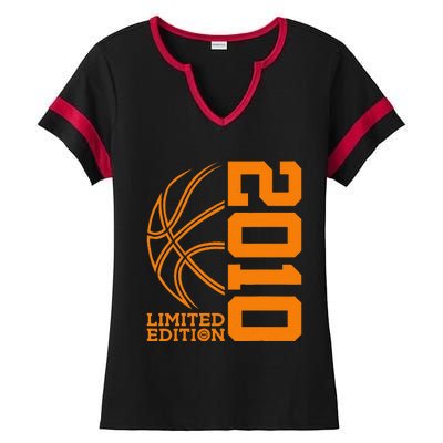 14th Birthday Basketball Limited Edition 2010 Ladies Halftime Notch Neck Tee