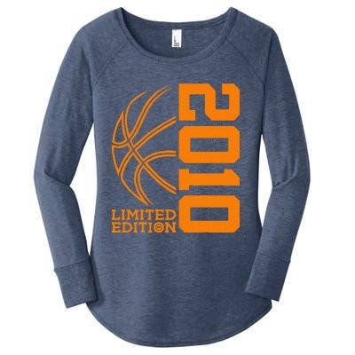 14th Birthday Basketball Limited Edition 2010 Women's Perfect Tri Tunic Long Sleeve Shirt