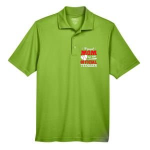 13Th Birthday Baseball Proud Mom Of An Teenager Gift Men's Origin Performance Pique Polo