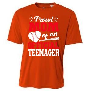 13Th Birthday Baseball Proud Mom Of An Teenager Gift Cooling Performance Crew T-Shirt