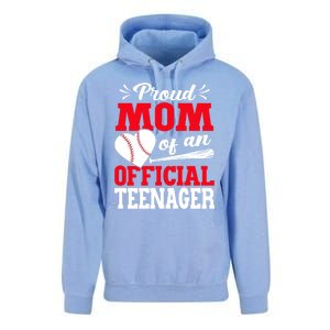 13Th Birthday Baseball Proud Mom Of An Teenager Gift Unisex Surf Hoodie