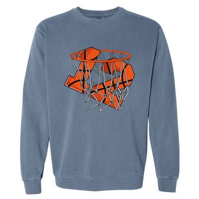 12th Birthday Basketball Cute Gift 12 Year Old Gift Garment-Dyed Sweatshirt