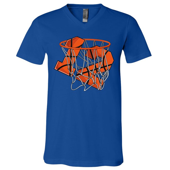 12th Birthday Basketball Cute Gift 12 Year Old Gift V-Neck T-Shirt