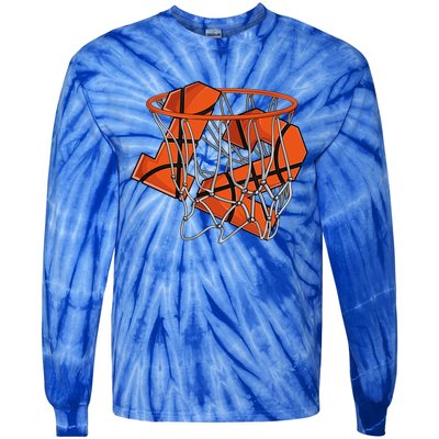 12th Birthday Basketball Cute Gift 12 Year Old Gift Tie-Dye Long Sleeve Shirt