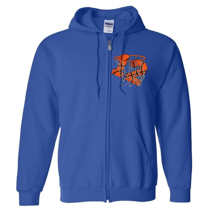 12th Birthday Basketball Cute Gift 12 Year Old Gift Full Zip Hoodie