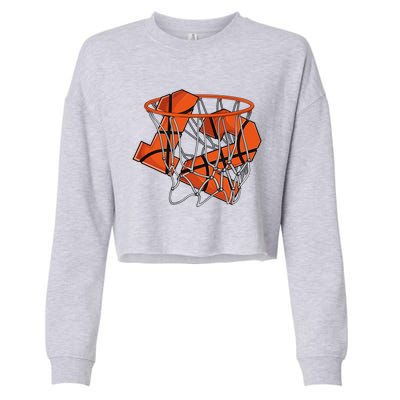 12th Birthday Basketball Cute Gift 12 Year Old Gift Cropped Pullover Crew