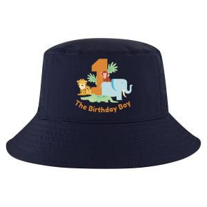 1st Birthday Boy Animal Jungle Cool Comfort Performance Bucket Hat