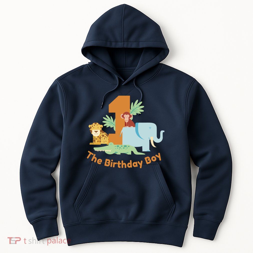 1st Birthday Boy Animal Jungle Hoodie