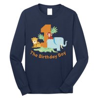 1st Birthday Boy Animal Jungle Long Sleeve Shirt