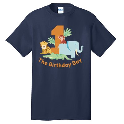 1st Birthday Boy Animal Jungle Tall T-Shirt