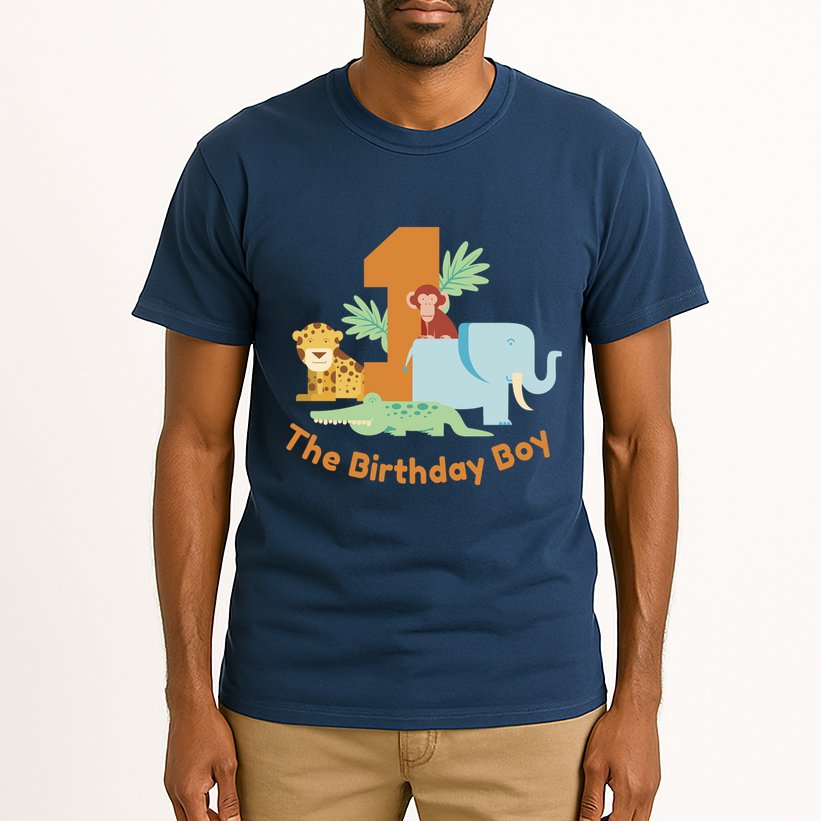 1st Birthday Boy Animal Jungle Tall T-Shirt