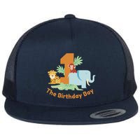 1st Birthday Boy Animal Jungle Flatbill Hat