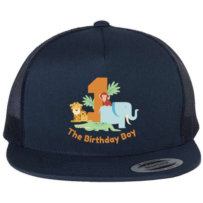 1st Birthday Boy Animal Jungle Flatbill Hat