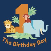 1st Birthday Boy Animal Jungle Flatbill Hat