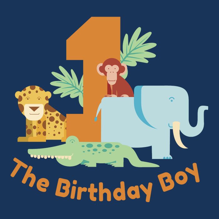 1st Birthday Boy Animal Jungle Flatbill Hat