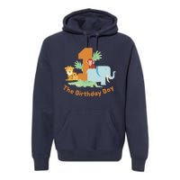 1st Birthday Boy Animal Jungle Premium Hoodie