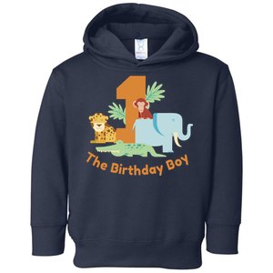 1st Birthday Boy Animal Jungle Toddler Hoodie