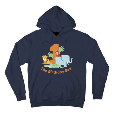 1st Birthday Boy Animal Jungle Tall Hoodie