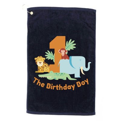 1st Birthday Boy Animal Jungle Golf Towel