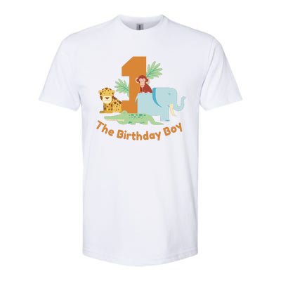 1st Birthday Boy Animal Jungle Softstyle® CVC T-Shirt