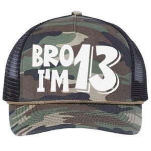 13th Birthday Bro I’m 13 Year Old Thirteen Thirteen Retro Rope Trucker Hat Cap