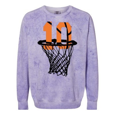 10th Birthday Basketball, 10th Birthday, Basketball , Basketball Player Colorblast Crewneck Sweatshirt