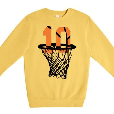 10th Birthday Basketball, 10th Birthday, Basketball , Basketball Player Premium Crewneck Sweatshirt