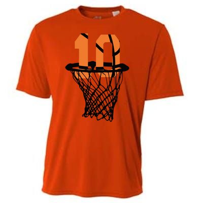 10th Birthday Basketball, 10th Birthday, Basketball , Basketball Player Cooling Performance Crew T-Shirt