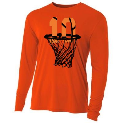 10th Birthday Basketball, 10th Birthday, Basketball , Basketball Player Cooling Performance Long Sleeve Crew