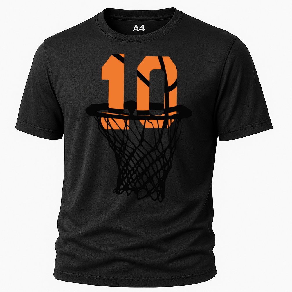 10th Birthday Basketball, 10th Birthday, Basketball , Basketball Player Cooling Performance Crew T-Shirt