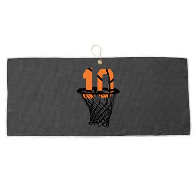 10th Birthday Basketball, 10th Birthday, Basketball , Basketball Player Large Microfiber Waffle Golf Towel