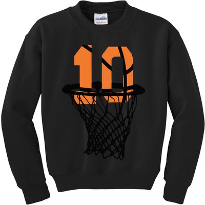 10th Birthday Basketball, 10th Birthday, Basketball , Basketball Player Kids Sweatshirt