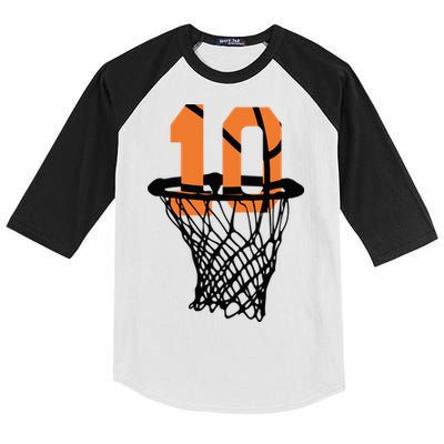 10th Birthday Basketball, 10th Birthday, Basketball , Basketball Player Kids Colorblock Raglan Jersey