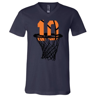 10th Birthday Basketball, 10th Birthday, Basketball , Basketball Player V-Neck T-Shirt