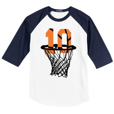 10th Birthday Basketball, 10th Birthday, Basketball , Basketball Player Baseball Sleeve Shirt