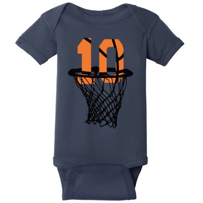 10th Birthday Basketball, 10th Birthday, Basketball , Basketball Player Baby Bodysuit