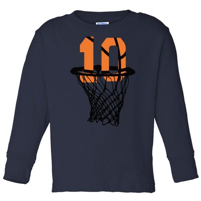 10th Birthday Basketball, 10th Birthday, Basketball , Basketball Player Toddler Long Sleeve Shirt