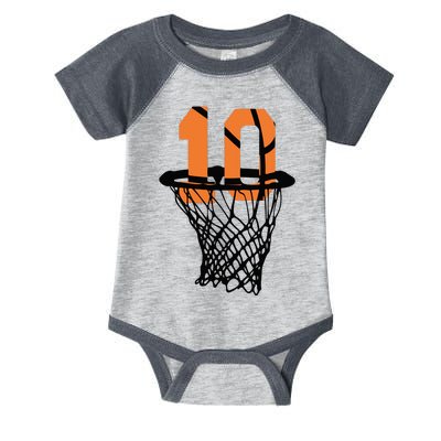 10th Birthday Basketball, 10th Birthday, Basketball , Basketball Player Infant Baby Jersey Bodysuit