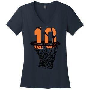 10th Birthday Basketball, 10th Birthday, Basketball , Basketball Player Women's V-Neck T-Shirt