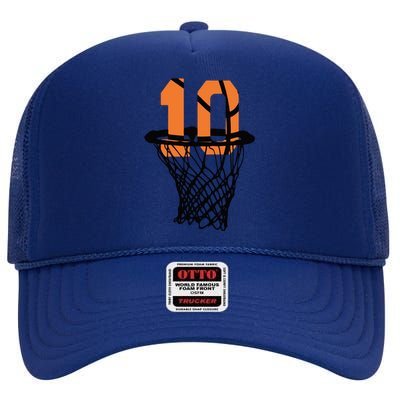 10th Birthday Basketball, 10th Birthday, Basketball , Basketball Player High Crown Mesh Back Trucker Hat