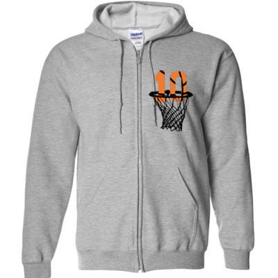 10th Birthday Basketball, 10th Birthday, Basketball , Basketball Player Full Zip Hoodie