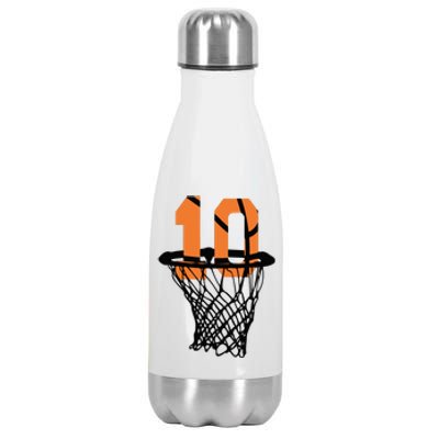 10th Birthday Basketball, 10th Birthday, Basketball , Basketball Player Stainless Steel Insulated Water Bottle