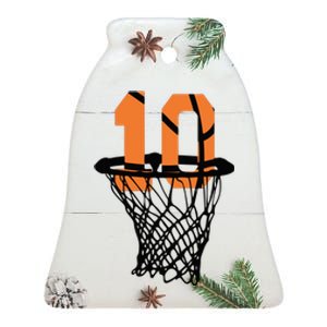 10th Birthday Basketball, 10th Birthday, Basketball , Basketball Player Ceramic Bell Ornament