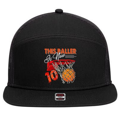 10th Birthday Basketball Funny 10 Years Old 7 Panel Mesh Trucker Snapback Hat