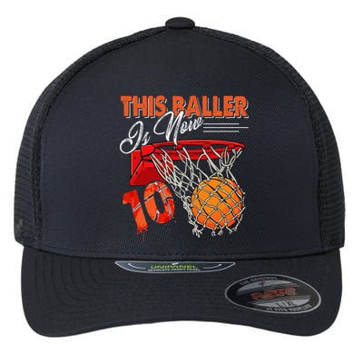 10th Birthday Basketball Funny 10 Years Old Flexfit Unipanel Trucker Cap