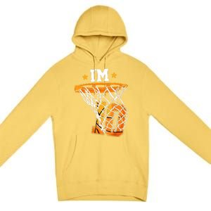 10th Birthday Basketball I'm 10 Birthday Party Premium Pullover Hoodie