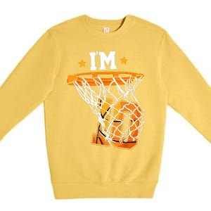 10th Birthday Basketball I'm 10 Birthday Party Premium Crewneck Sweatshirt